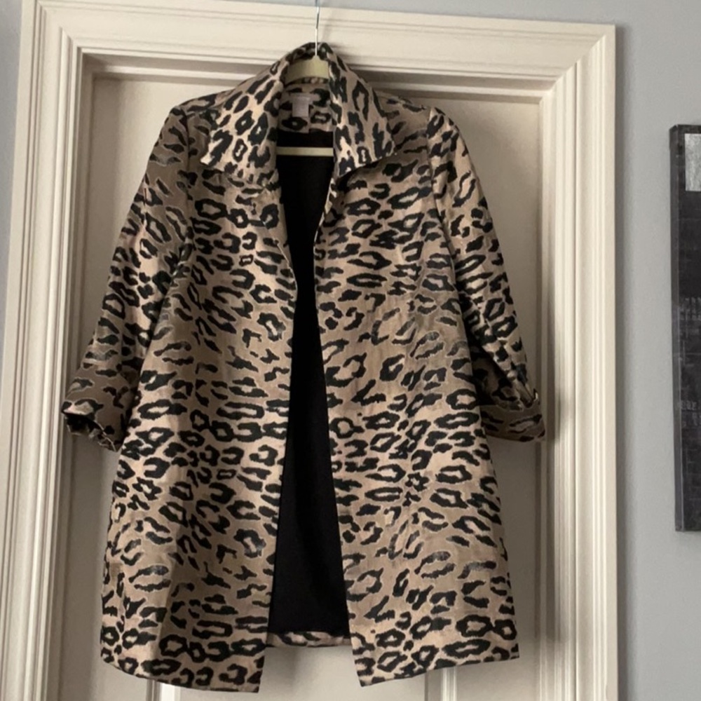 Chico's Tan and Black Trench Coat/blazer with Classic Silhouette